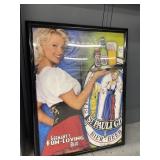 Framed St. Pauli Girl. Beer poster- 28 x 25