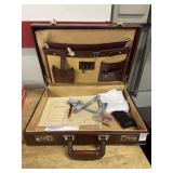 Vintage leather attache briefcase with a