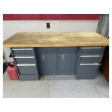 Desk - Metal base & wooden top - 6 feet long