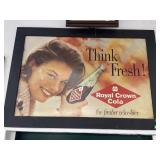 Framed Vintage Royal Crown Cola poster sign- 48 x