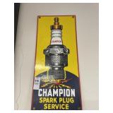 Champion Spark Plug Service metal advertising