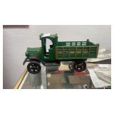 Vintage green cast iron toy truck