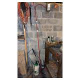 Shepherd Hook w/ Greenlawn Sprayer & Hand Saw
