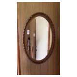 Oval Gold Trim Mirror