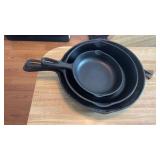 Set of 3 Cast Iron Skillets
