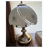 Floral Glass Shaded Touch Lamp