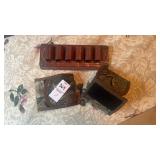 Camouflage cartridge wallets and Leather Shotgun