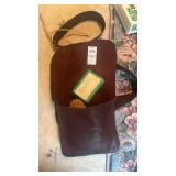 Brown leather crossbody hunting bag