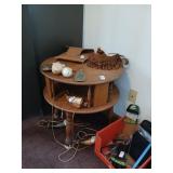 Round wooden stand 24" dia, 24" high no contents