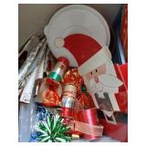 Tote of Christmas wrap etc