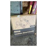 Ladder roof hooks and roof brackets