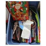 Tote of Christmas wrap etc