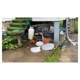 Lot of Grill, Birdbath, etc