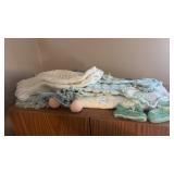 Lot of Hand Crocheted Baby Clothing and Blanket