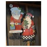 2 metal Santa yard decor