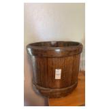 Primitive rustic wooden bucket