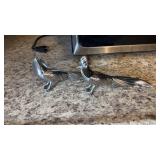 Two Metal Peacock Salt and Pepper Shakers
