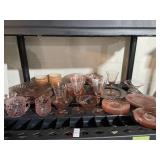 Vintage pink depression glass- variety shelf lot