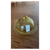Amber Colored Depression Covered Dish