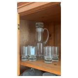 Vintage Glass Whiskey Glass Set and Decanter