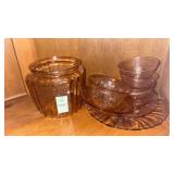 Lot of Pink Depression Glass