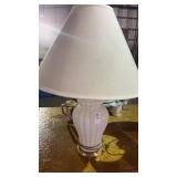 2 Ceramic Scalloped Table Lamps 26 in