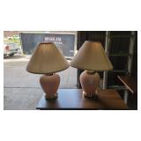 2 pink lamps