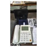 Corded phone, And portable DVD player.