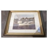 Framed boat photo 16 in. X 13 in.