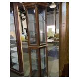 Mirror Back Cabinet with Glass Shelves