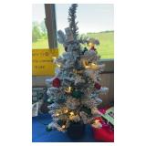 Flocked Tabletop Lite Christmas Tree