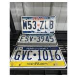 Texas & Pennsylvania license plates- lot of 3