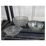 Vintage glass footed bowl & variety of bowls