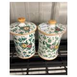 Set of 2 ceramic Italian canisters Drs Deruta