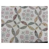 85x95 orange peel quilt with embroidered floral