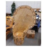 MCM rattan peacock chair 62" tall very good