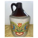 Vintage stoneware decal /decorated crock jug -
