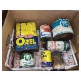 Vintage advertising cans - variety box lot