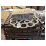 Antique Humpty Dumpty egg carrier and misc lot