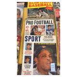 2 baseball 1 football sports magazines
