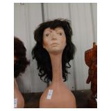 Mannequin head black hair 20" tall
