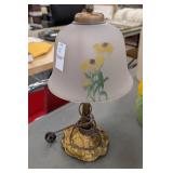 8in glass lamp shade with painted sunflowers