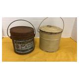 2 Vintage Lard Cans