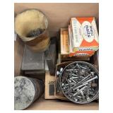 Box of nails, screws and hardware