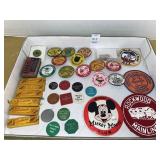 Vintage pins, patches - some local advertising &