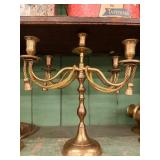 Ornate brass candlestick 12-1/2" tall