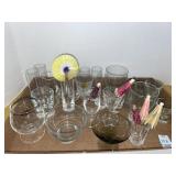 Vintage glassware tray lot - variety