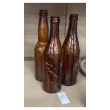 Vintage Brown Glass  Bottles
