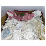 Vintage doilies & variety tray lot