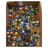 Large tray lot of glass marbles